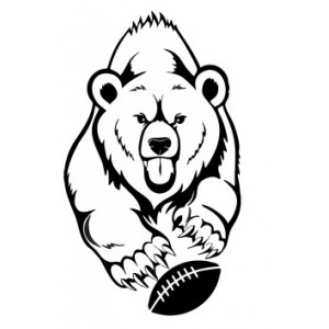 Наклейка на авто Гризли, Бурый медведь с мячом
