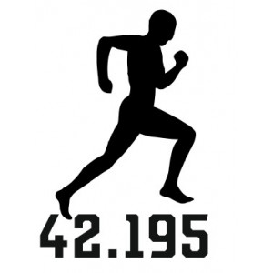 Наклейка на авто Бегущий человек 42.195