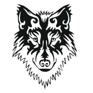 Наклейка на авто Волк. Морда волка версия 4