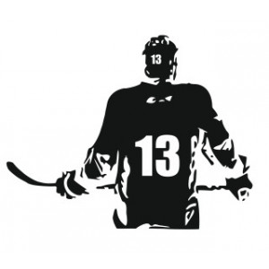 Наклейка на авто Хоккеист под номером 13
