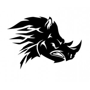 Наклейка на авто Голова Носорога