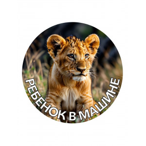 Наклейка Ребенок в машине Львенок