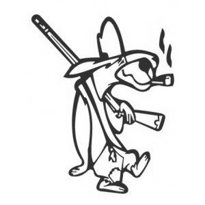 Наклейка на авто Smoking Dog