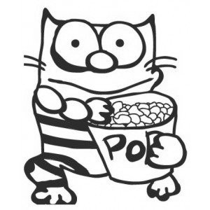 Наклейка на авто Попкорн-кот